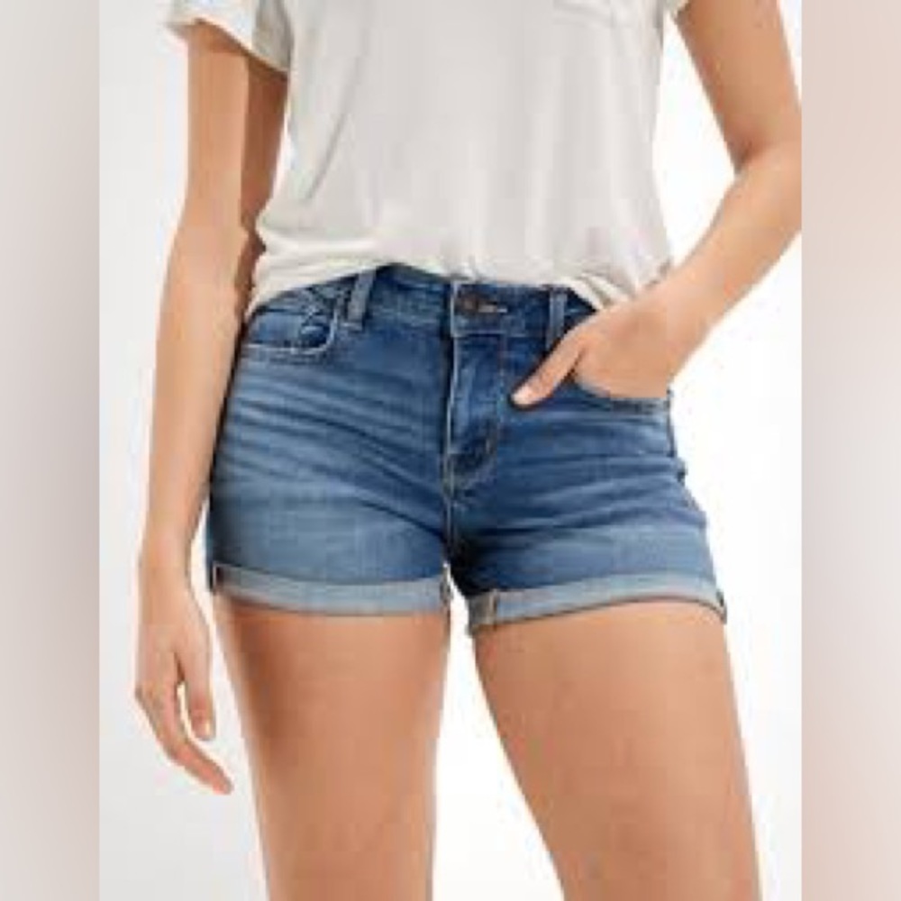 Super Stretch Cuffed Jean Shorts